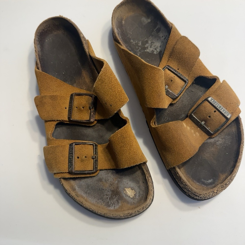 Birkenstock Arizona Suede Brown Sandals Vintage Sz 39 (8-8.5) Women's - Picture 4 of 10